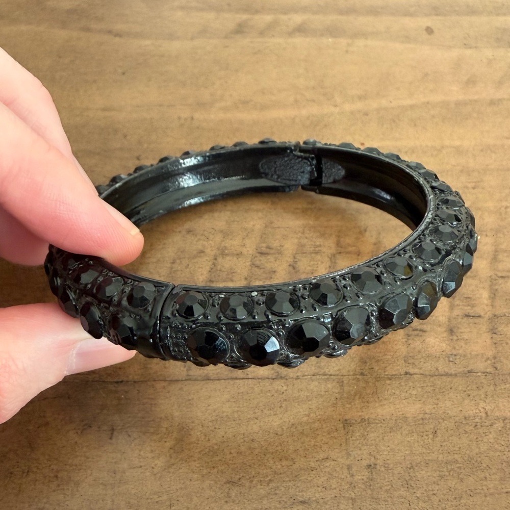 Black Crystal Studded Bangle